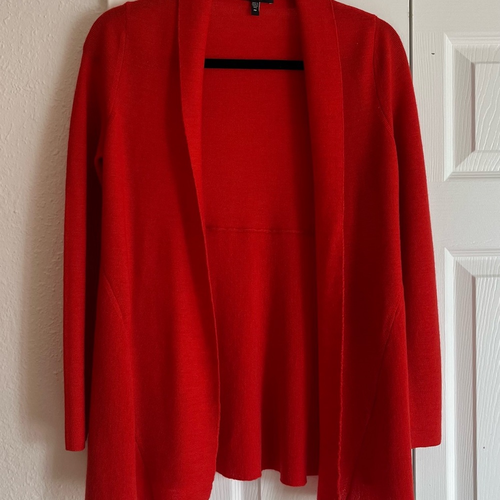 EILEEN FISHER | Petite Res Merino Wool Drape Cardigan Sweater - Picture 3 of 11